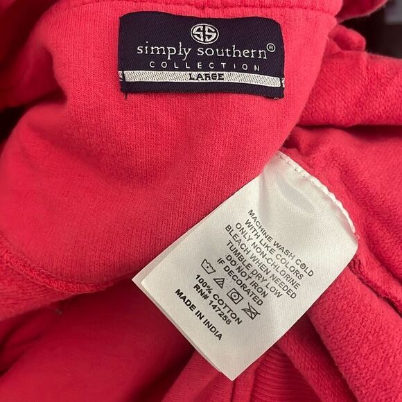 Simply Southern Anchor Print Zip Neck Sweatshirt L - Picture 8 of 9